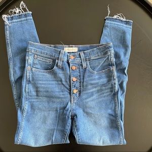 Madewell 10” High Rise Skinny Jeans Button Front